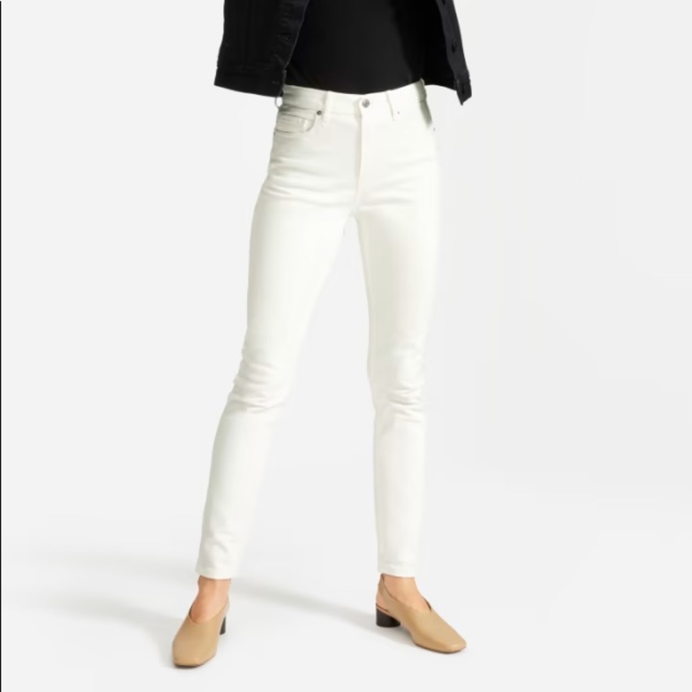 Everlane Women’s White Authentic Stretch High-Rise Jeans